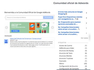 Comunidad oﬁcial de Adwords
 