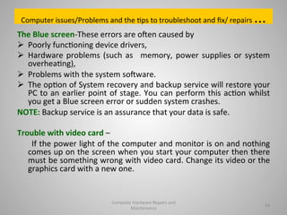 COMPUTER HARDWARE AND NETWORKING SLIDESHARE | PDF