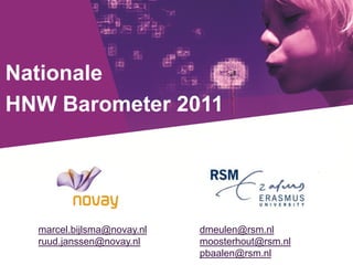 Nationale
HNW Barometer 2011




  marcel.bijlsma@novay.nl   dmeulen@rsm.nl
  ruud.janssen@novay.nl     moosterhout@rsm.nl
                            pbaalen@rsm.nl
 