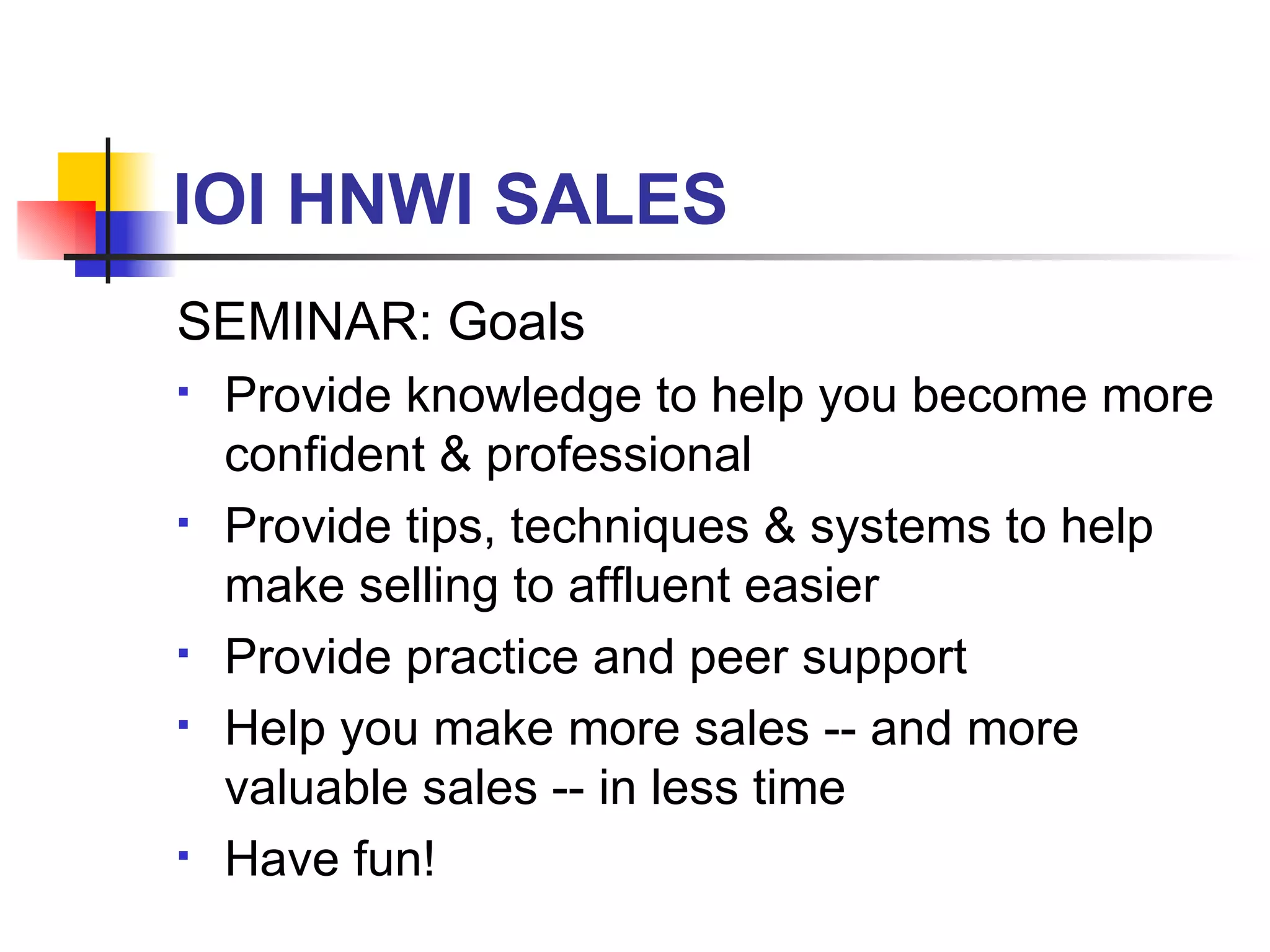 Winning Hearts, Minds & Wallets of High Net Worth Individuals | PPT