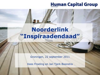 Noorderlink “Inspiraadendaad” Groningen, 22 september 2011 Kees Froeling en Jan Tjerk Boonstra 