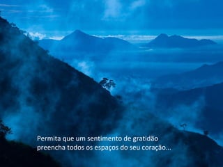Permita que um sentimento de gratidão
preencha todos os espaços do seu coração...
 