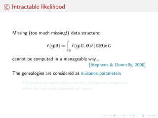 cantly 
contribute to methodological developments of ABC. 
[Grith  al., 1997; Tavare  al., 1999] 
 