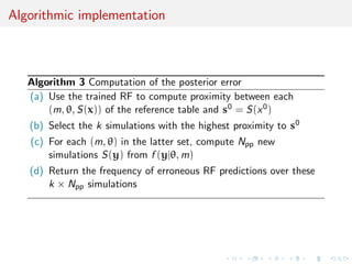 cation problem 
() select the best 
model based on a 
maximal a posteriori rule 
I computing (mj(y)) is 
a regression problem 
() con 