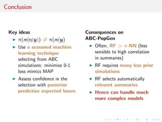 toy: MA(1) vs. MA(2) 
Dierence between the posterior probability of MA(2) given either 
x or S(x). Blue stands for data from MA(1), orange for data from 
MA(2) 
 