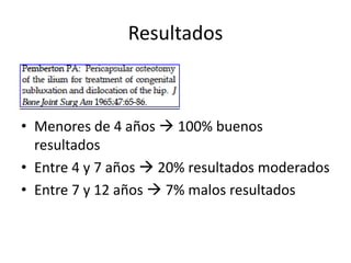Resultados
• Menores de 4 años  100% buenos
resultados
• Entre 4 y 7 años  20% resultados moderados
• Entre 7 y 12 años  7% malos resultados
 