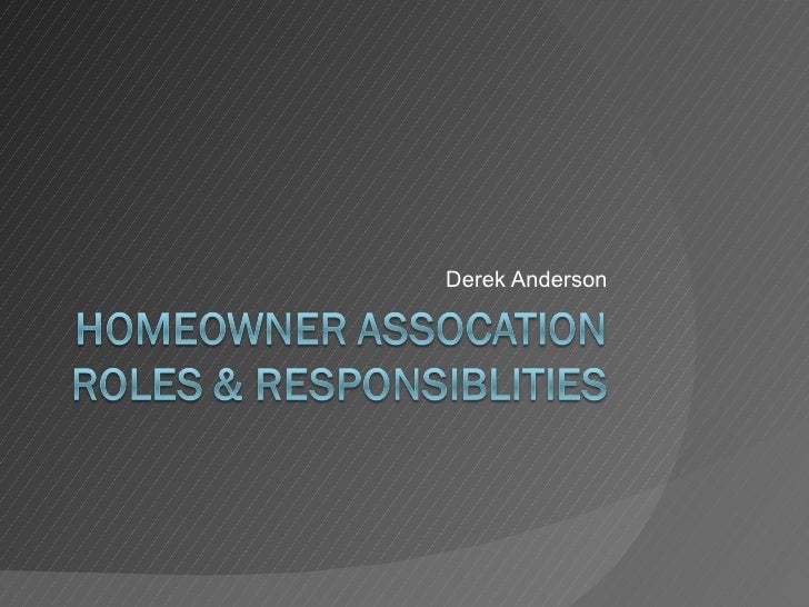 Hoa Roles & Responsiblities