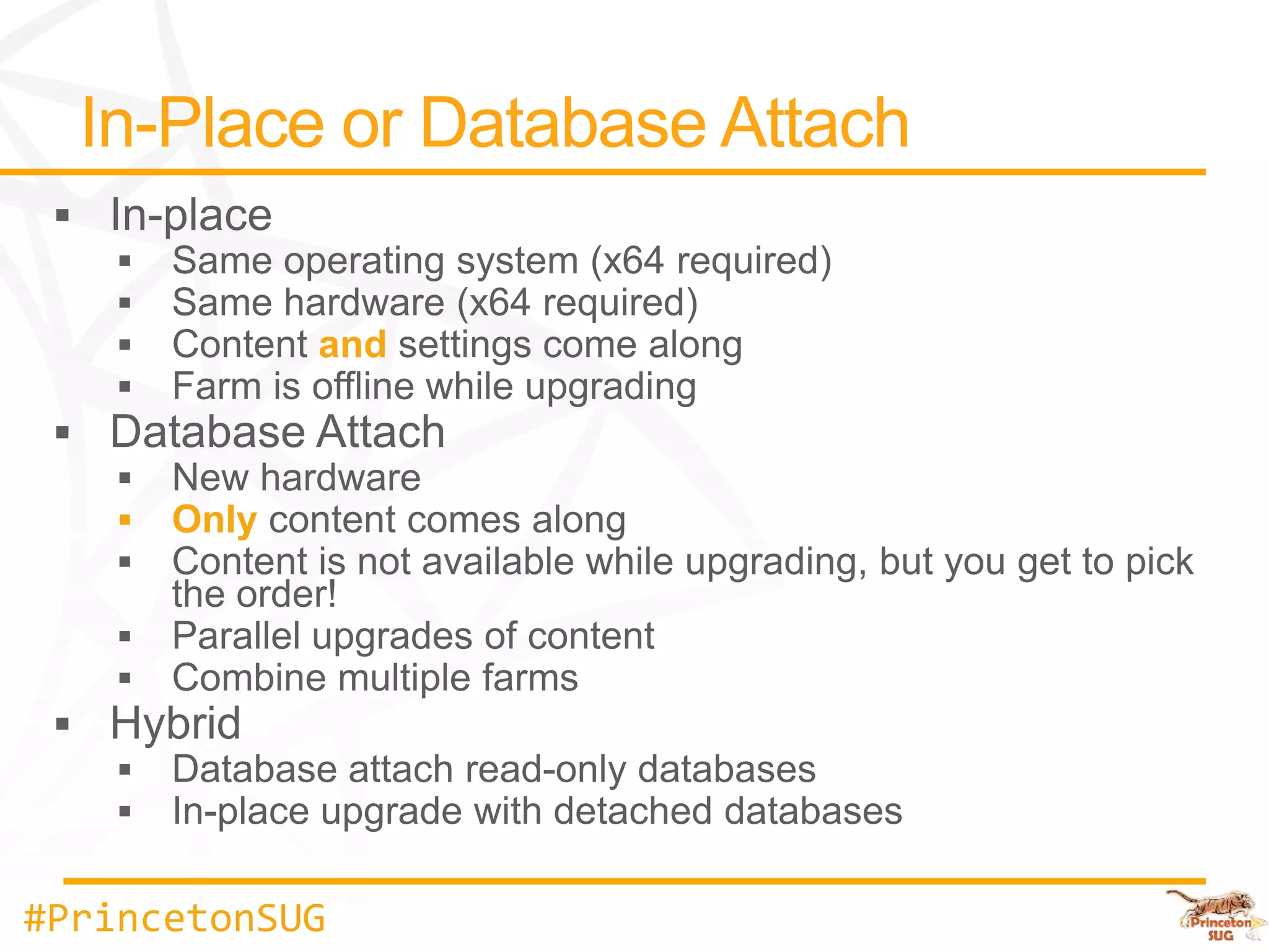 and



       Only




#PrincetonSUG
 