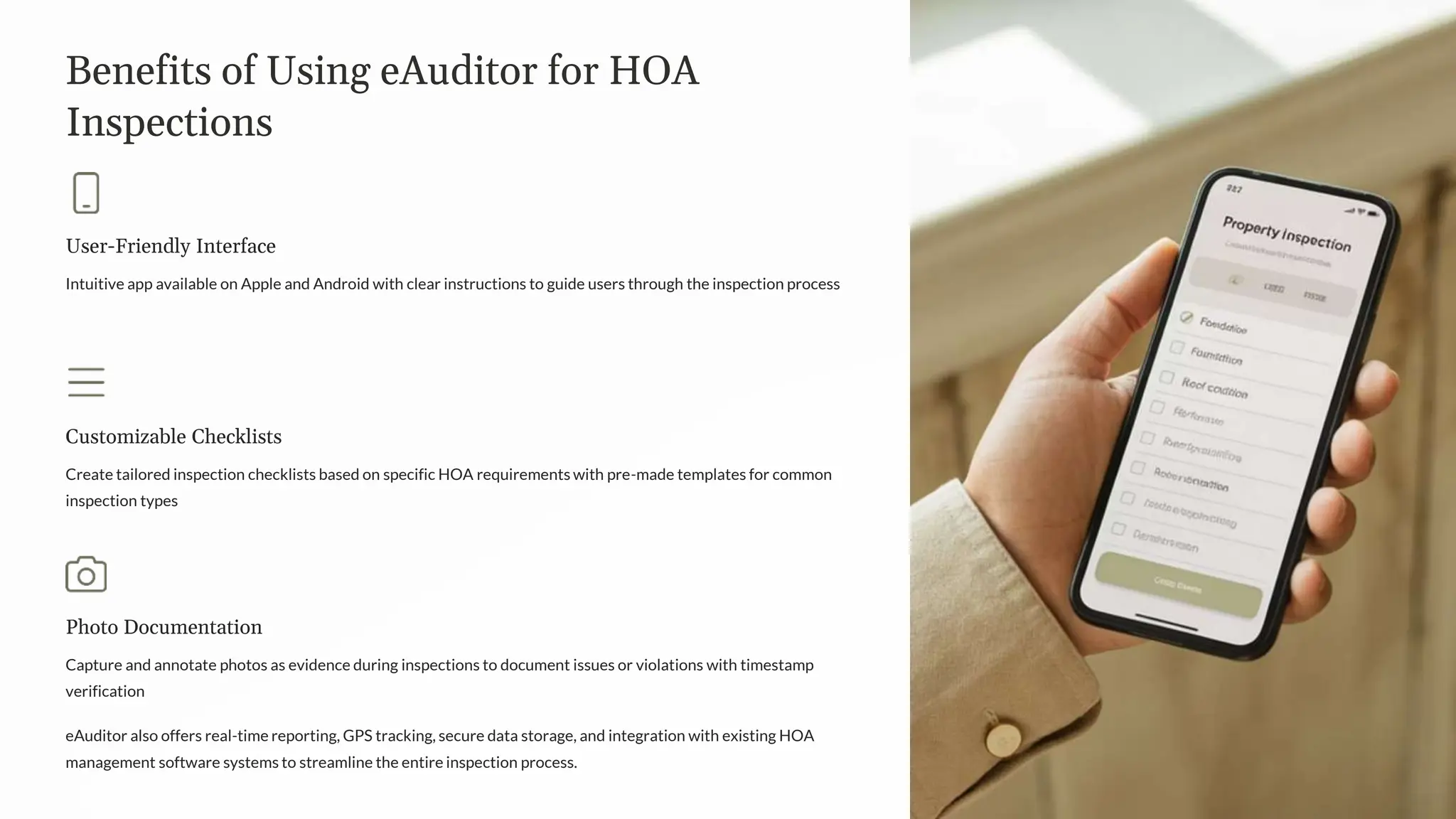 HOA (Homeowners Association) inspection checklist with eAuditor Audits ...