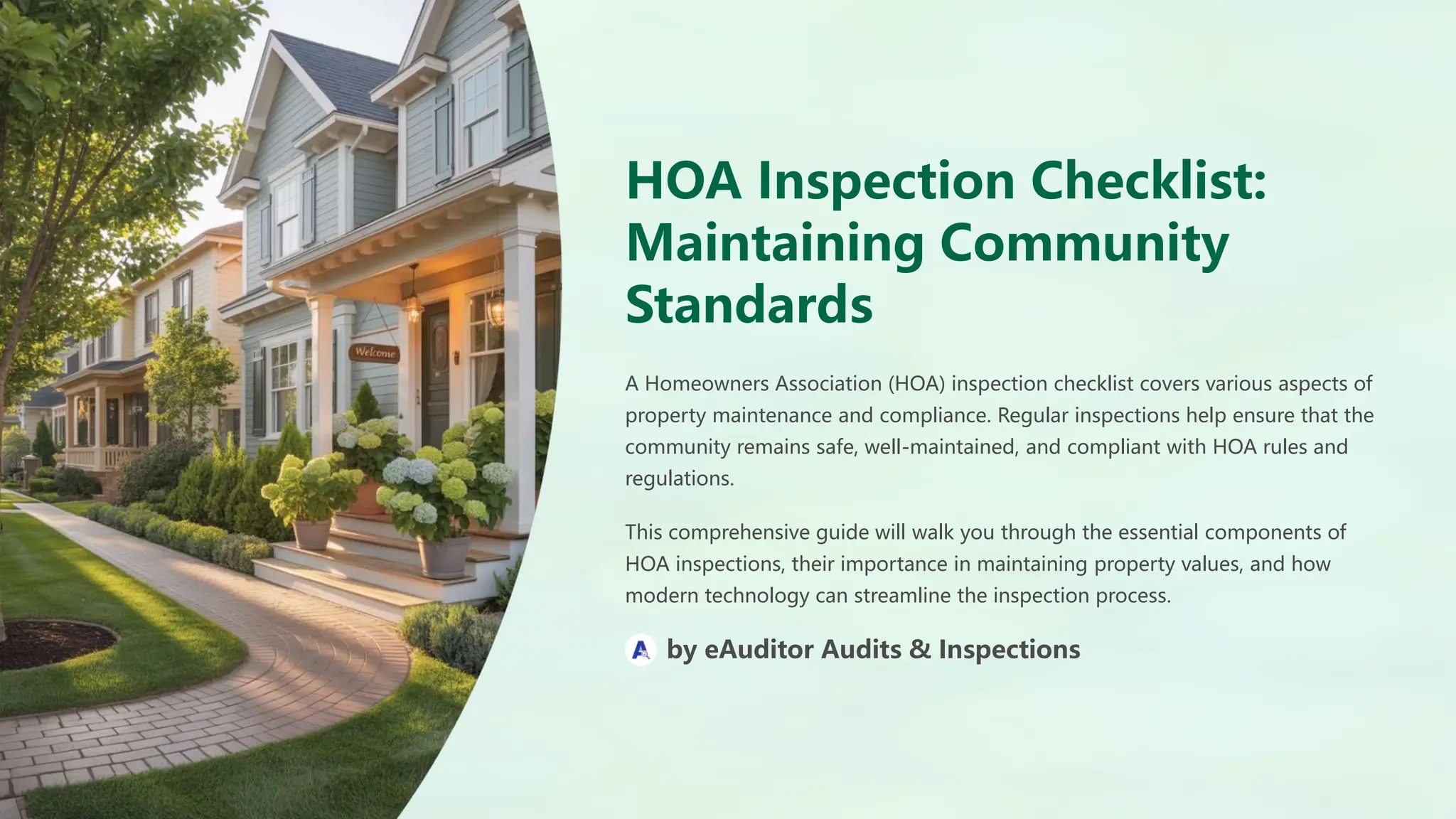 HOA Inspection Checklist Maintaining-Community Standards with eAuditor ...