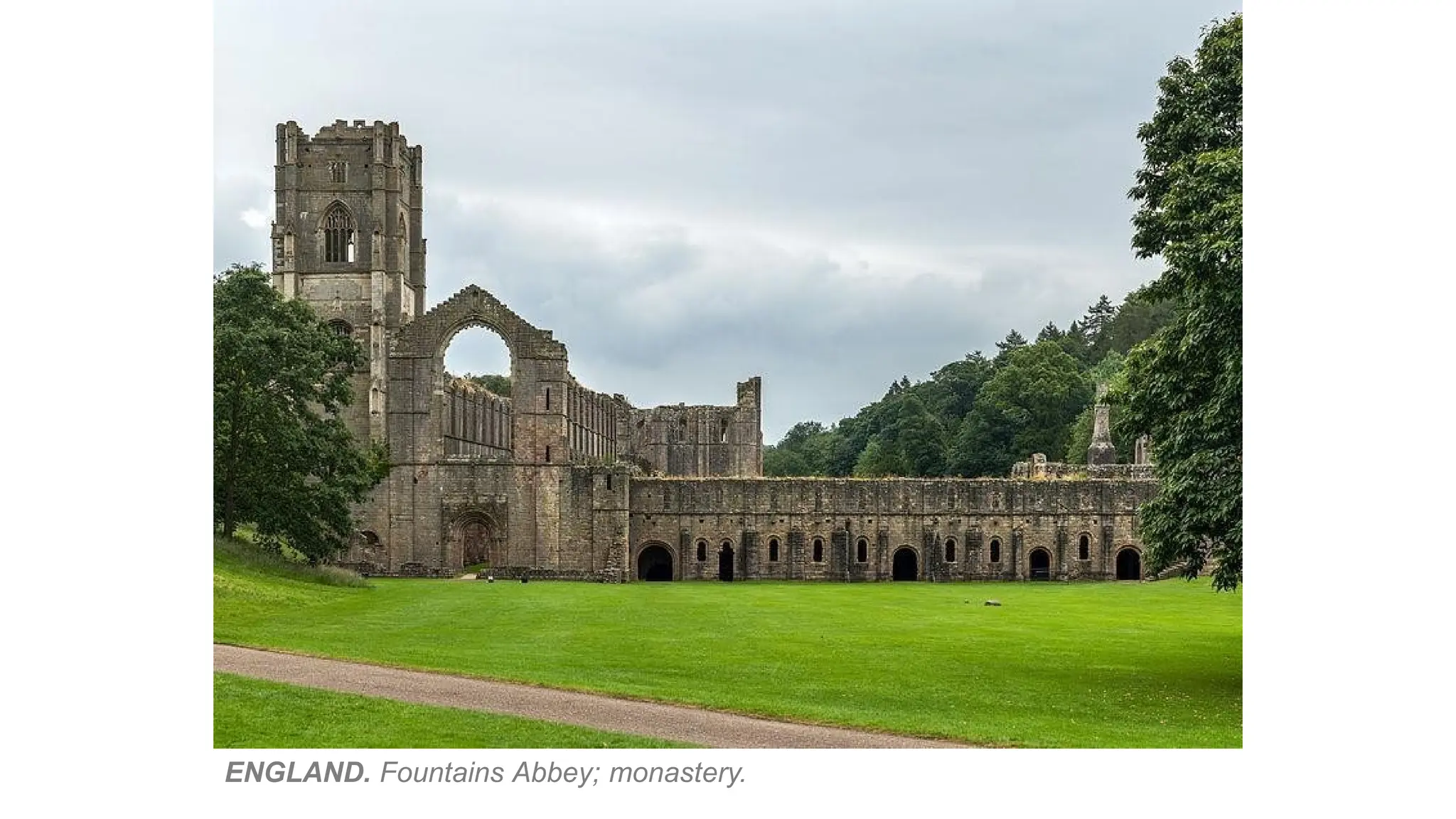 ENGLAND. Fountains Abbey; monastery.
 