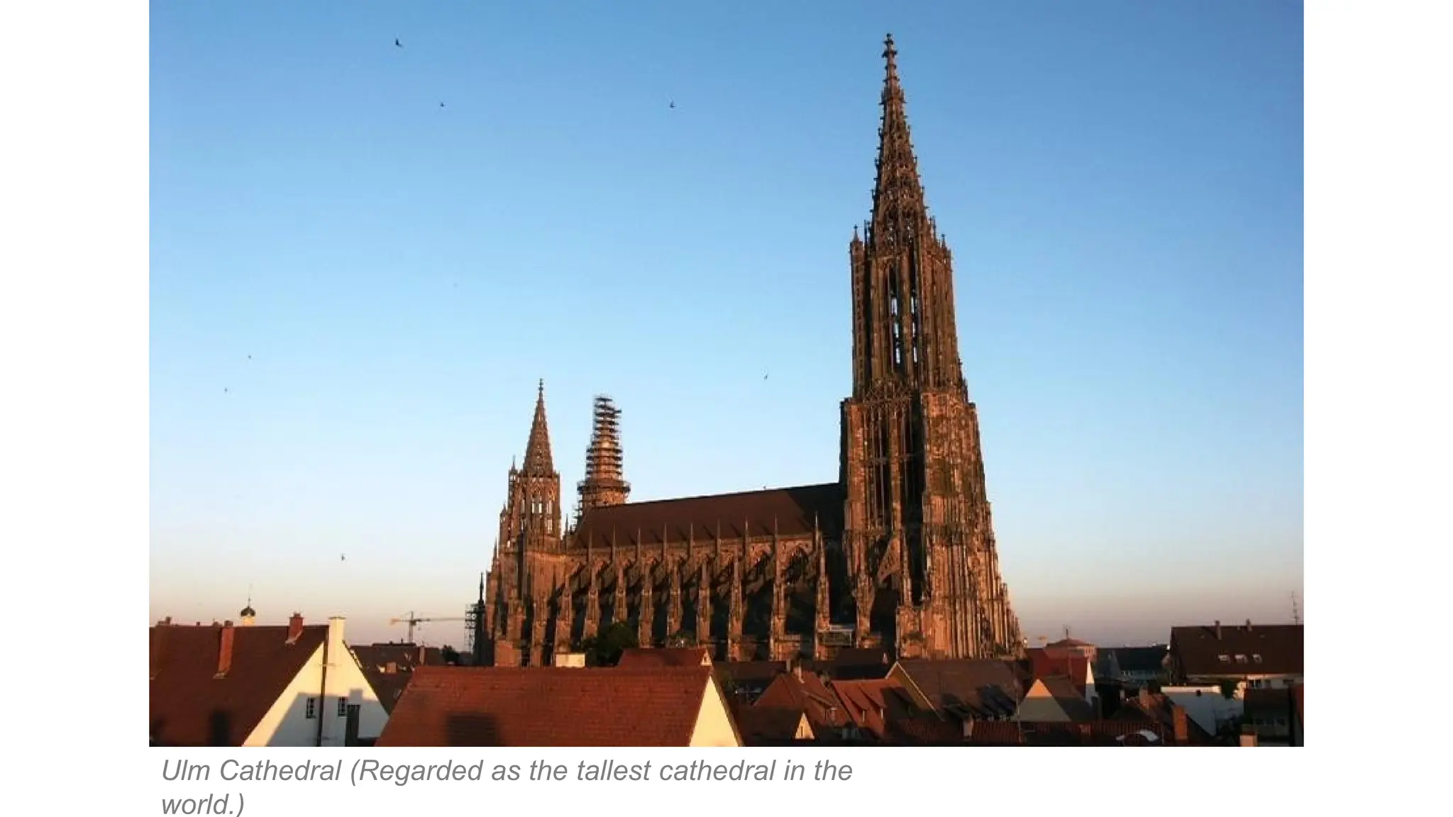 Ulm Cathedral (Regarded as the tallest cathedral in the
world.)
 