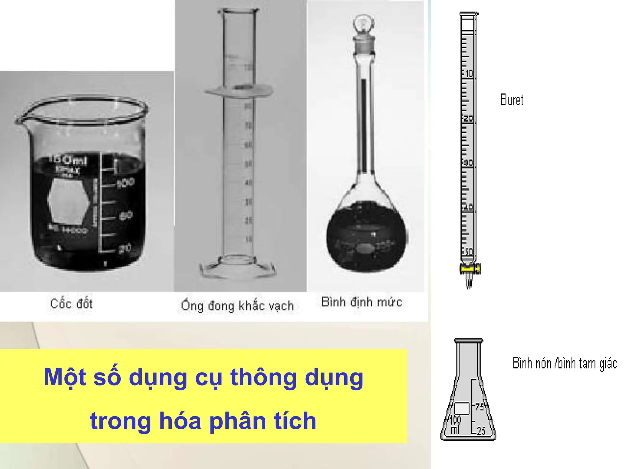 Một số dụng cụ thông dụng
trong hóa phân tích
 