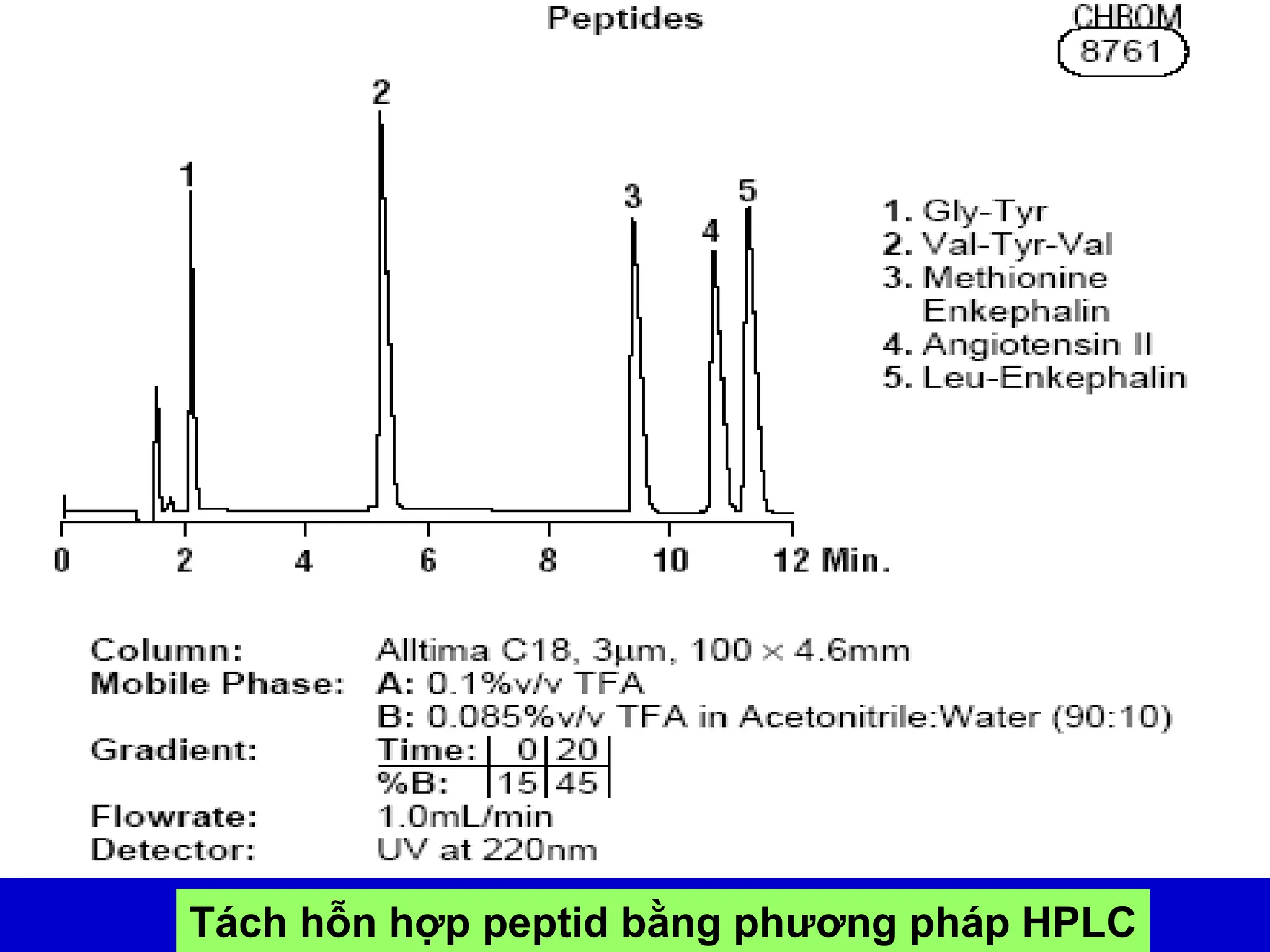 Tách hỗn hợp peptid bằng phương pháp HPLC
 