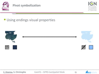 13C. Hoarau, S. Christophe GeoVIS – ISPRS GeoSpatial Week
Pivot symbolization
 Using endings visual properties
 