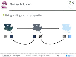 14C. Hoarau, S. Christophe GeoVIS – ISPRS GeoSpatial Week
Pivot symbolization
 Using endings visual properties
 
