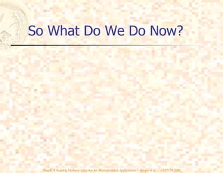 So What Do We Do Now? 