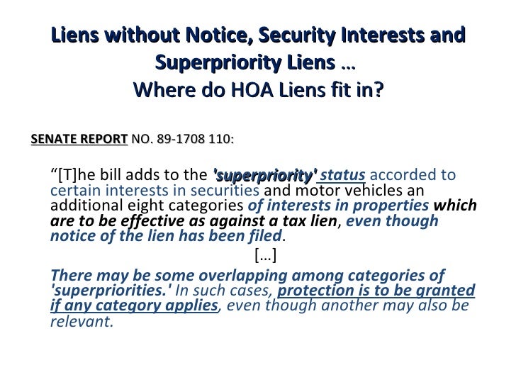 HOA and IRS Lien Priority Issues