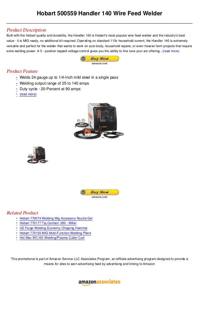 Hobart 500559 handler 140 wire feed welder