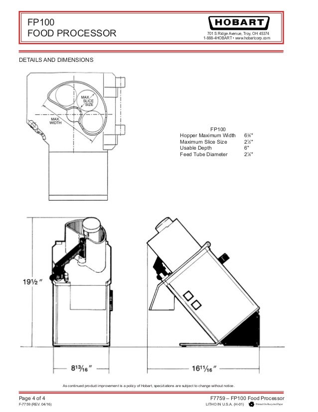 food processor 919899332022 Hobart