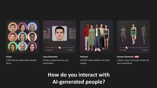 How do you interact with
AI-generated people?
 