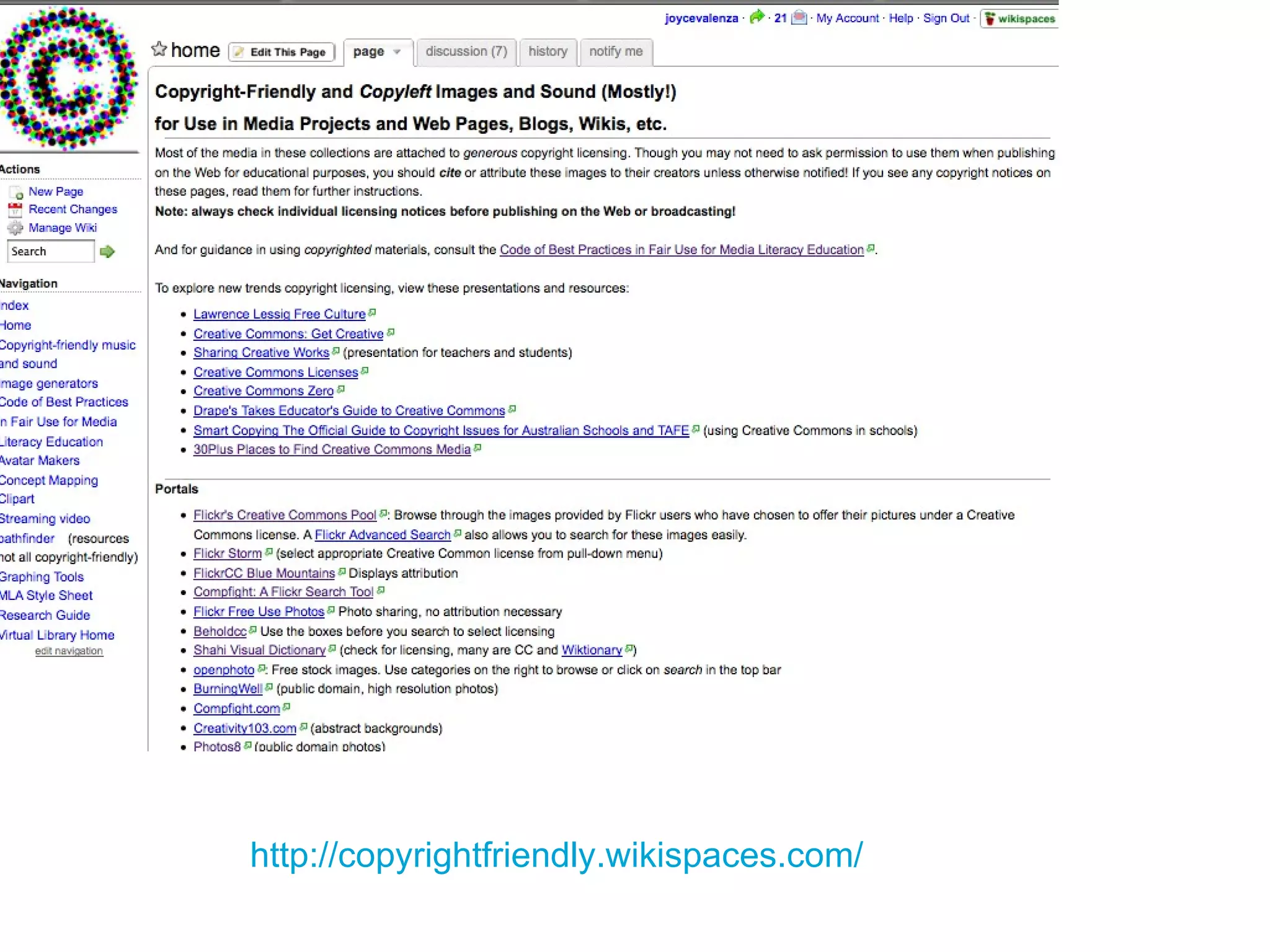 http://copyrightfriendly.wikispaces.com/ 
