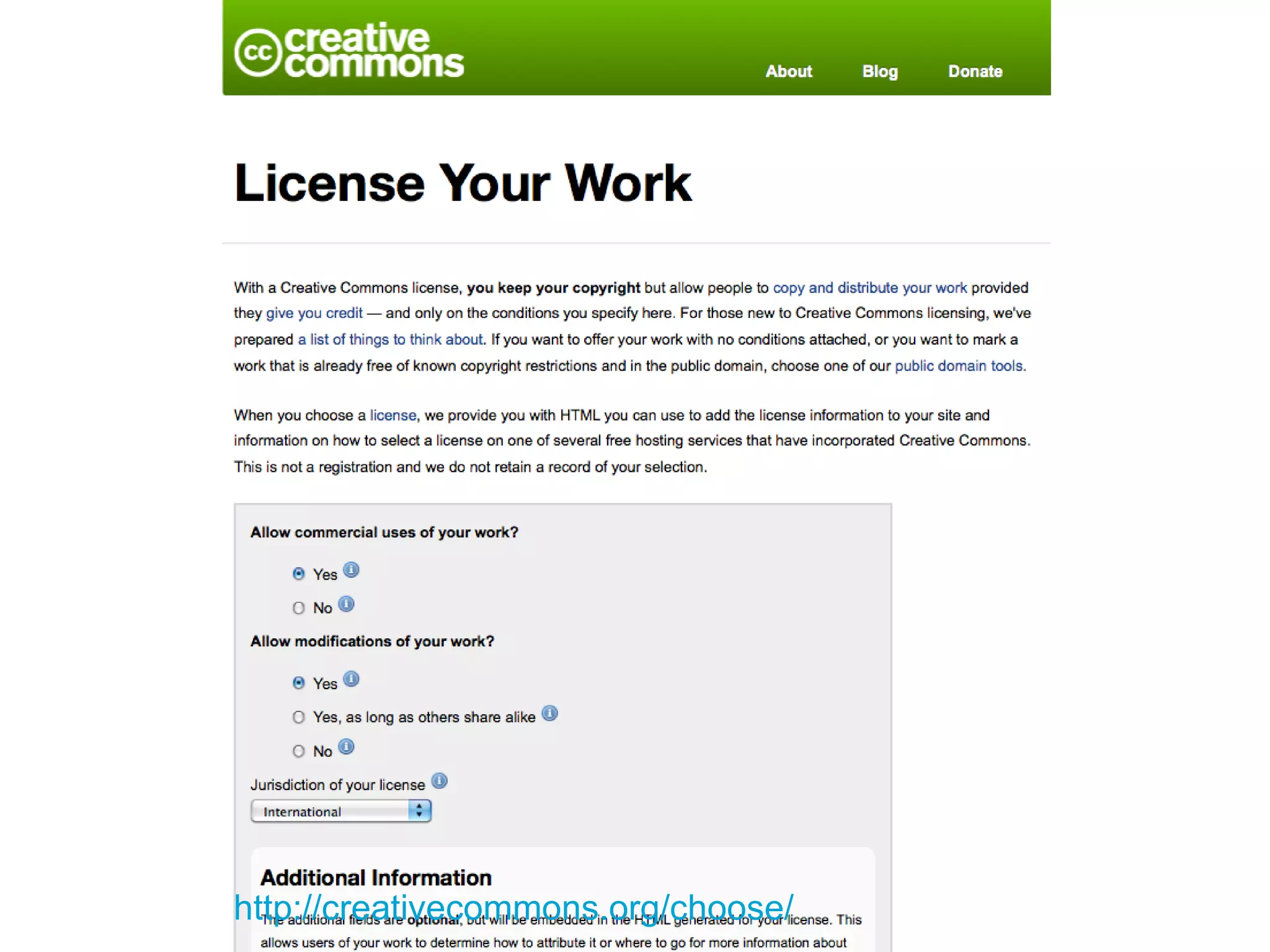 http://creativecommons.org/choose/ 