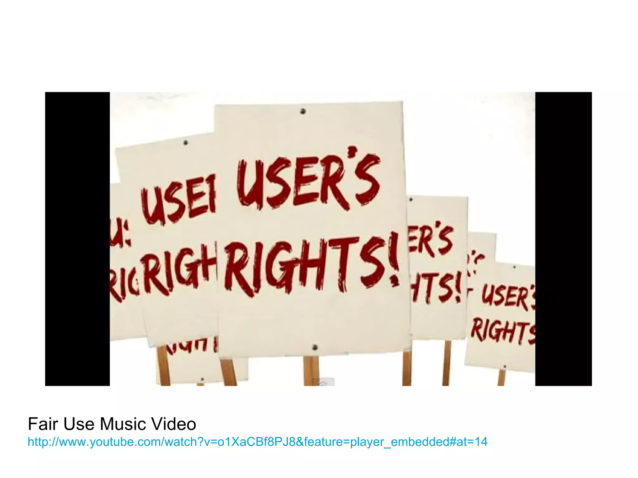 Fair Use Music Video  http://www.youtube.com/watch?v=o1XaCBf8PJ8&feature=player_embedded#at=14 