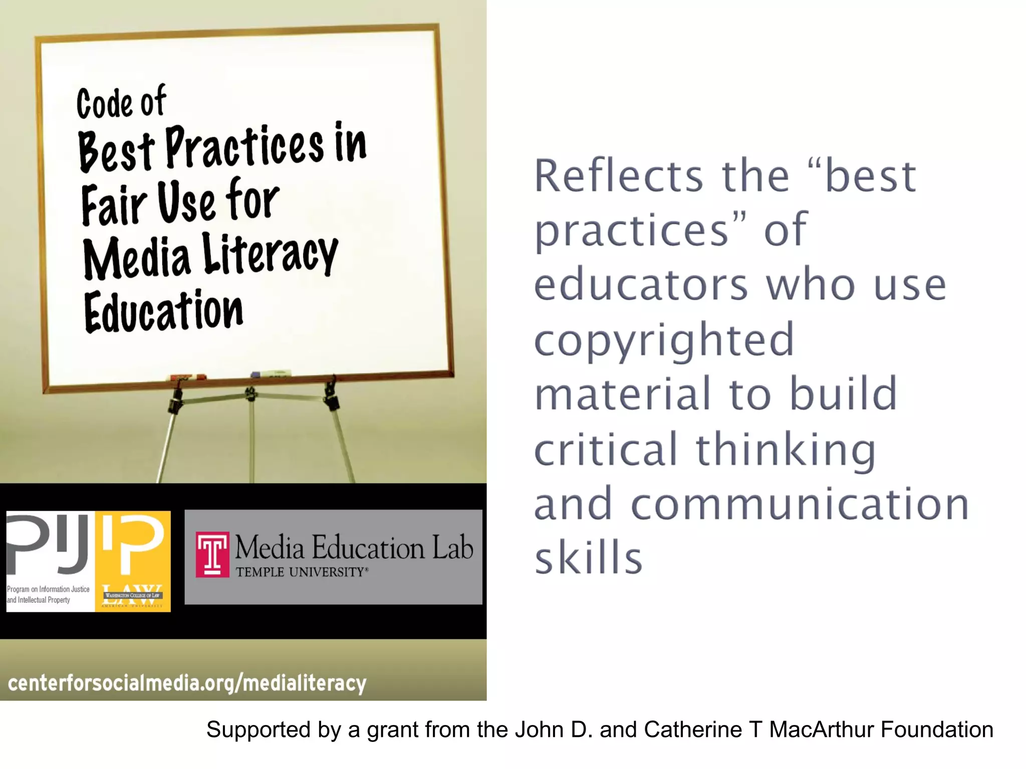 Supported by a grant from the John D. and Catherine T MacArthur Foundation 