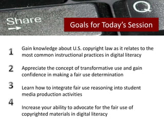 Yes! You Can Use Copyrighted Material for Digital Literacy | PPT 