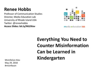 Renee Hobbs
Professor of Communication Studies
Director, Media Education Lab
University of Rhode Island USA
Twitter: @rene...