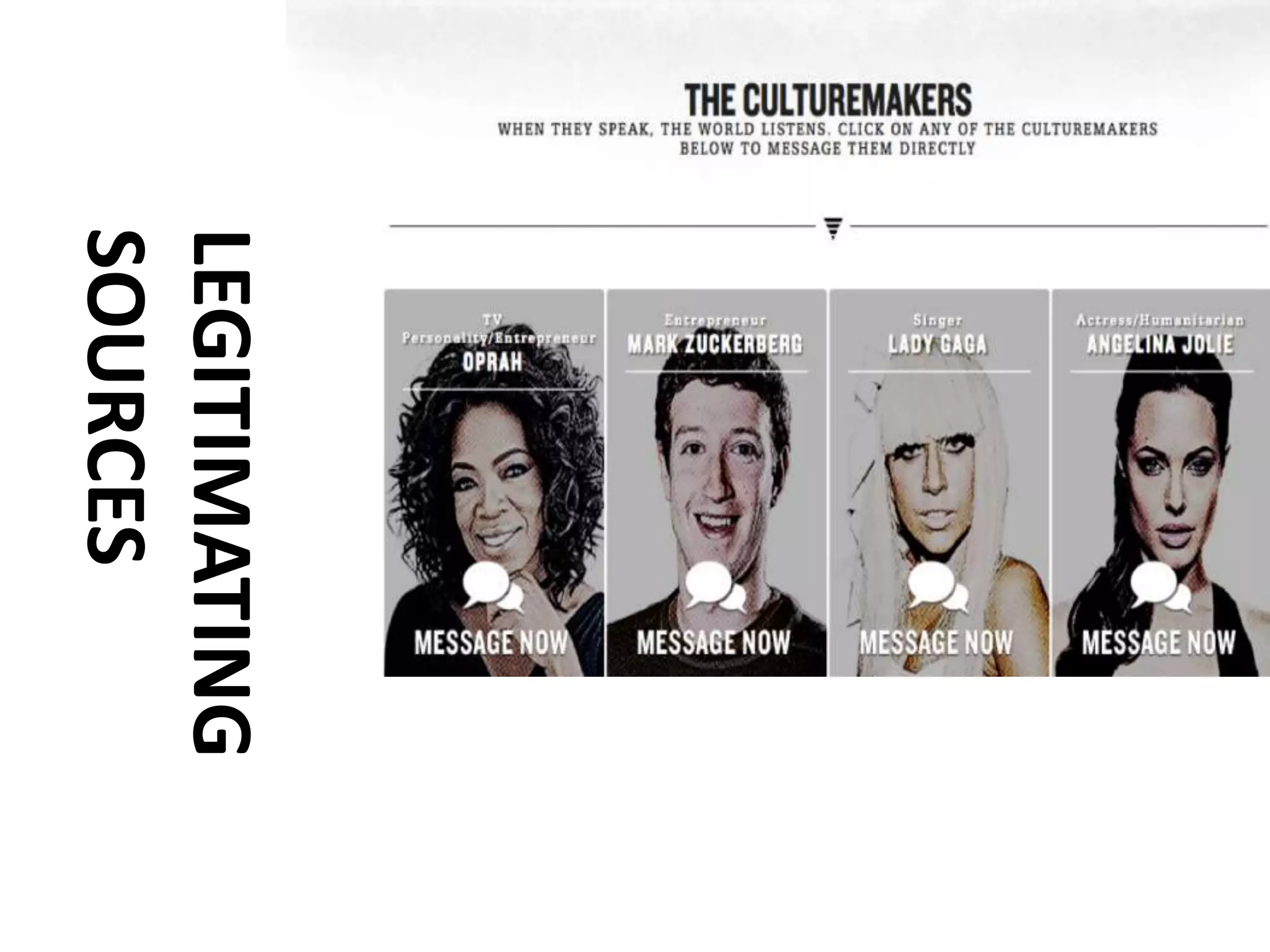 LEGITIMATING
SOURCES
 