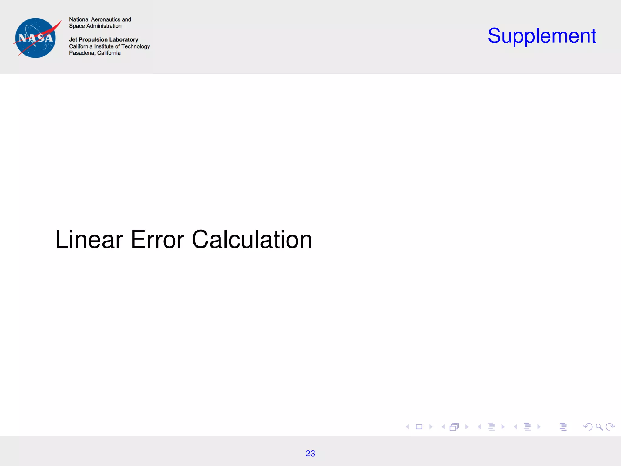 Supplement
Linear Error Calculation
23
 