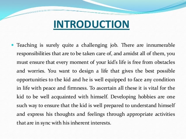 Classification essay of hobbies