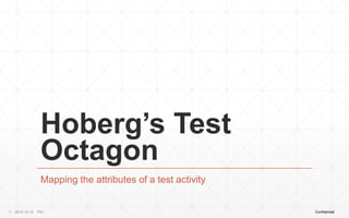 Hoberg’s Test
Octagon
Mapping the attributes of a test activity

1

2013-12-13

PA1

Confidential

 