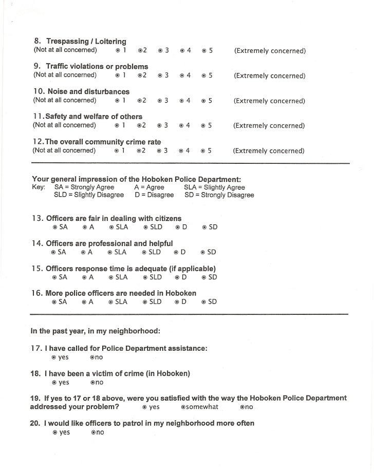 Hoboken Police Survey 2009