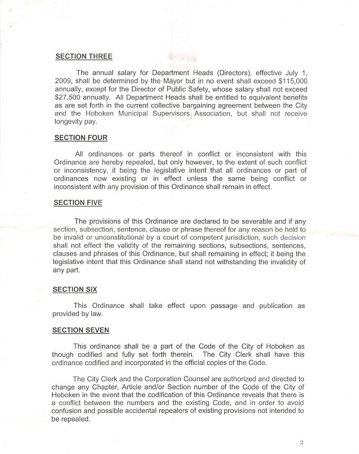 Hoboken Salary Ordinance