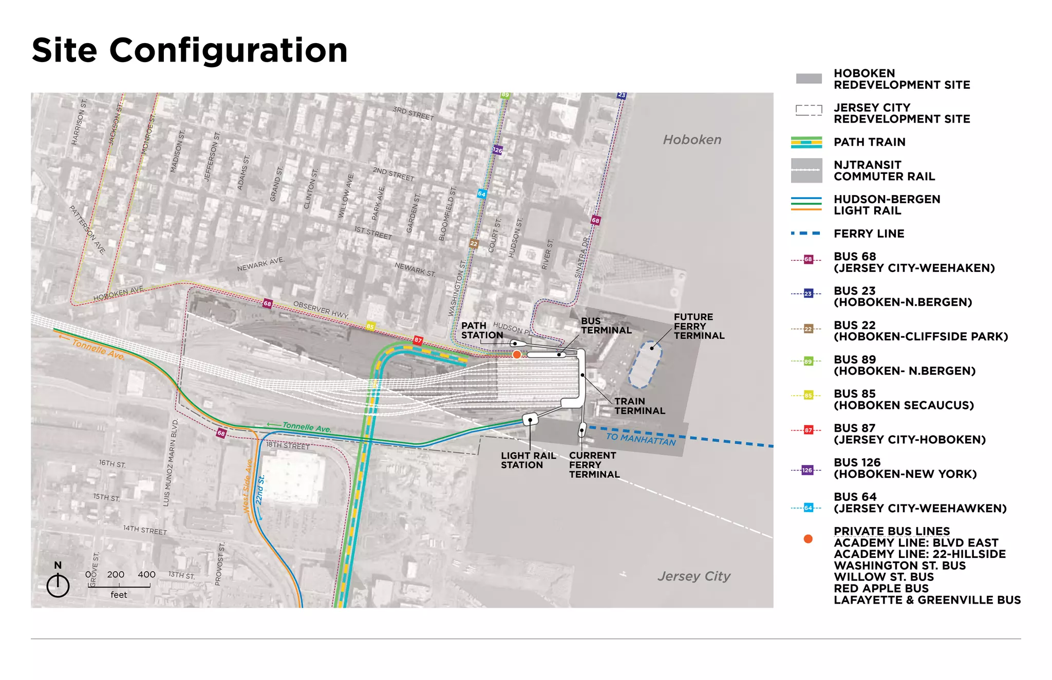 Site Configuration                                                                                                                                                                                                                                                                                           HOBOKEN
                                                                                                                                                                                                                                                                                                             REDEVELOPMENT SITE
                                                                                                                                                                                                                                          89                                      23
           .
       N ST



                                                                                                                                                                                                                                                                                                             JERSEY CITY
                                   .
                               N ST
                                                                                                                                                                             3RD
                                                                                                                                                                                   STRE
                                                                                                                                                                                        E
                                                                                                                                                                                                                                                                                                             REDEVELOPMENT SITE

                                              ST.
                                                                                                                                                                                            T
      RISO




                               SO




                                          ROE
                           JACK




                                                                        ST.
     HAR




                                                                                     .
                                                                                                                                                                                                                                                                                         Hoboken




                                                                                 N ST
                                         MON                                                                                                                                                                                                                                                                 PATH TRAIN

                                                                 ISON
                                                                                                                                                                                                                                    126




                                                                               ERSO




                                                                                                    T.
                                                            MAD
                                                                                                                                                                                                                                                                                                             NJTRANSIT




                                                                                                MS S
                                                                                                                                                               2ND




                                                                              JEFF




                                                                                                                      T.




                                                                                                                                 ST.
                                                                                                                                                                         STRE
                                                                                                                                                                                                                                                                                                             COMMUTER RAIL




                                                                                                                  ND S




                                                                                                                                                   E.
                                                                                                                                                                              E    T




                                                                                               ADA




                                                                                                                                                     AV
                                                                                                                             TON




                                                                                                                                                                  AVE.




                                                                                                                                                                                                        ST.
                                                                                                                 GRA
                                                                                                                                                                                                                            64




                                                                                                                                                  OW
                                                                                                                                                                                                                                                                                                             HUDSON-BERGEN




                                                                                                                                                                                    ST.
                                                                                                                            CLIN




                                                                                                                                                                                                    IELD
                                                                                                                                              WILL




                                                                                                                                                              PARK
                                                                                                                                                                                                                                                                                                             LIGHT RAIL




                                                                                                                                                                                   DEN
     PA




                                                                                                                                                                                                   OMF
       TT




                                                                                                                                                                                                                                                                           68




                                                                                                                                                                                                                                                 ST.
                                                                                                                                                                                                                                         T.
                                                                                                                                                                               GAR
       ER




                                                                                                                                                                                                                                     RT S
                                                                                                                                                          1ST S
                                                                                                                                                                                                                                                                                                             FERRY LINE




                                                                                                                                                                                                  BLO
                                                                                                                                                               TREE
            SO




                                                                                                                                                                                                                                                 SON
                                                                                                                                                                         T




                                                                                                                                                                                                                                                                    D R.
               N




                                                                                                                                                                                                                                 COU




                                                                                                                                                                                                                                                            .
                                                                                                                                                                                                                       22




                                                                                                                                                                                                                                                        R ST
                  AV




                                                                                                                                                                                                                                              HUD




                                                                                                                                                                                                                                                                    TRA
                                                                                                                                                                                                                                                                                                             BUS 68
                     E     .




                                                                                                                                                                                                                                                       RIVE
                                                                                                              VE.                                                                                                                                                                                      68
                                                                                                          RK A




                                                                                                                                                                                                                   .
                                                                                                                                                                                                               N ST
                                                                                                                                                                             NEW
                                                                                                  A
                                                                                                                                                                                                                                                                                                             (JERSEY CITY-WEEHAKEN)




                                                                                                                                                                                                                                                                SINA
                                                                                               NEW                                                                              ARK
                                                                                                                                                                                            ST.




                                                                                                                                                                                                           GTO
                               KEN
                                       AVE.                                                                                                                                                                                                                                                                  BUS 23




                                                                                                                                                                                                            HIN
                                                                                                                                                                                                                                                                                                       23
                   HOBO
                                                                                                             68            OBS                                                                                                                                                                               (HOBOKEN-N.BERGEN)




                                                                                                                                                                                                        WAS
                                                                                                                              ERV
                                                                                                                                       ER H
                                                                                                                                           WY.
                                                                                                                                                                                                                                                                    BUS                     FUTURE
                                                                                                                                                             85                                                   PATH HUDSON
                                                                                                                                                                                                                              PL.                                   TERMINAL                FERRY      22    BUS 22
                                                                                                                                                                                       87
                                                                                                                                                                                                                  STATION                                                                   TERMINAL         (HOBOKEN-CLIFFSIDE PARK)
     Ton
         n      elle
                           Ave
                              .                                                                                                                                                                                                                                                                        89    BUS 89
                                                                                                                                                                                                                                                                                                             (HOBOKEN- N.BERGEN)
                                                                                                                                                                                                                                                                                                       85    BUS 85
                                                                                                                                                                                                                                                                                 TRAIN                       (HOBOKEN SECAUCUS)
                                                                                                                                                                                                                                                                                 TERMINAL
                                                             BLVD.




                                                                                                                       Tonnelle A
                                                                                       68                                        ve.                                                                                                                                                                   87    BUS 87
                                                                                                                                                                                                                                                                                TO MANHA
                                                                                                                                                                                                                                                                                        TTAN                 (JERSEY CITY-HOBOKEN)
                                                             OZ MARIN




                                                                                                                 18TH STREET
                                                                                                                                                                                                                                          LIGHT RAIL            CURRENT
                                                                                                                                                                                                                                                                                                             BUS 126
                                                                                                West Side Ave.




                       16TH ST
                              .                                                                                                                                                                                                           STATION               FERRY                                  126
                                                                                                                                                                                                                                                                TERMINAL                                     (HOBOKEN-NEW YORK)
                                                    LUIS MUN




                                                                                                 22nd St.




                  15TH ST
                         .                                                                                                                                                                                                                                                                                   BUS 64
                                                                                                                                                                                                                                                                                                       64    (JERSEY CITY-WEEHAWKEN)
                                    14TH STR
                                                EET                                                                                                                                                                                                                                                          PRIVATE BUS LINES
                                                                                                                                                                                                                                                                                                             ACADEMY LINE: BLVD EAST
                                                                                       ST.




                                                                                                                                                                                                                                                                                                             ACADEMY LINE: 22-HILLSIDE
                      T.




                                                                                     PROVOST
               GROVE S




 N                                                                                                                                                                                                                                                                                                           WASHINGTON ST. BUS
             0             200          400                13TH ST
                                                                  .                                                                                                                                                                                                                     Jersey City          WILLOW ST. BUS
                               feet
                                                                                                                                                                                                                                                                                                             RED APPLE BUS
                                                                                                                                                                                                                                                                                                             LAFAYETTE & GREENVILLE BUS
 