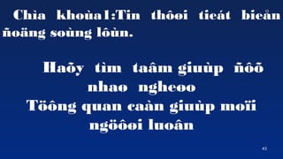 43
Cha khoa1:Tin th??i tiet bie?n
?o?ng song l?n.
Ha?y tm ta?m giup ???
nha? nghe?o
T??ng quan can giup mo?i
ng???i luo?n
 