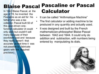 Pascal First Computer Guy Short History of Computer | PPSX