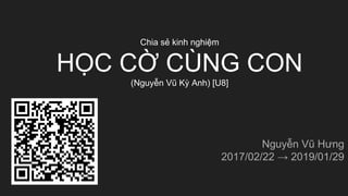 Chia sẻ kinh nghiệm
HỌC CỜ CÙNG CON
(Nguyễn Vũ Kỳ Anh) [U8]
Nguyễn Vũ Hưng
2017/02/22 → 2019/01/29
 