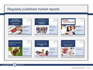 VALUE BASED TEAM BUILDING · P A G E 7
Regularly published market reports
 
