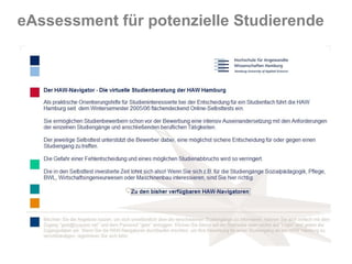 eAssessment für potenzielle Studierende 