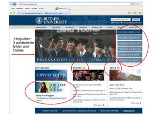 „ Hingucker“: 3 wechselnde Bilder und Claims 