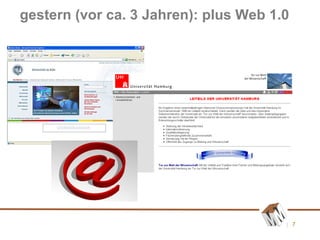 gestern (vor ca. 3 Jahren): plus Web 1.0 
