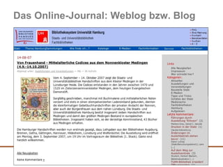 Das Online-Journal: Weblog bzw. Blog 
