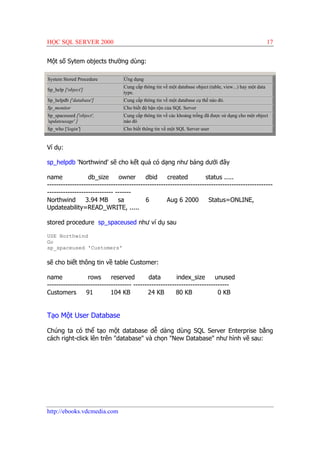 Hoc sql server 2000 | PDF