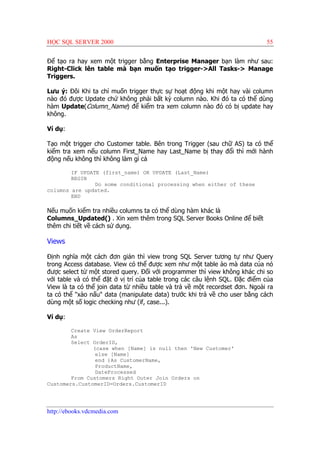 Hoc sql server 2000 | PDF