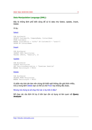 Hoc sql server 2000 | PDF