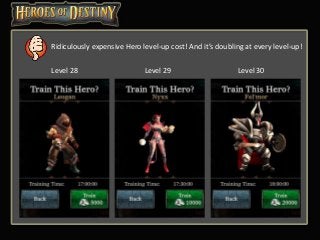 Ridiculously expensive Hero level-up cost! And it’s doubling at every level-up!
Level 28 Level 29 Level 30
 